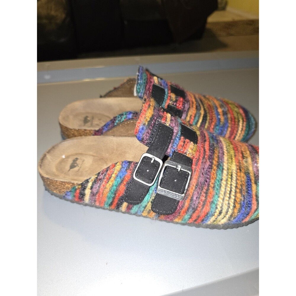 Rocket Dog Abel Multi Color Mules Striped Women's Sz 7 Adjustable Slip On Shoes
